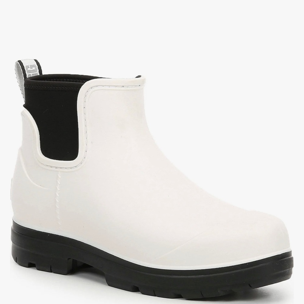 Ugg Women's Droplet Rainboots - waterproof 💦size 9 white/black.faux fur inside